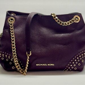 Michael Kors Jet Set Damson Medium Leather Shoulder Bag
